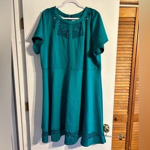 Chic Green Lane Bryant Dress with Lace Details